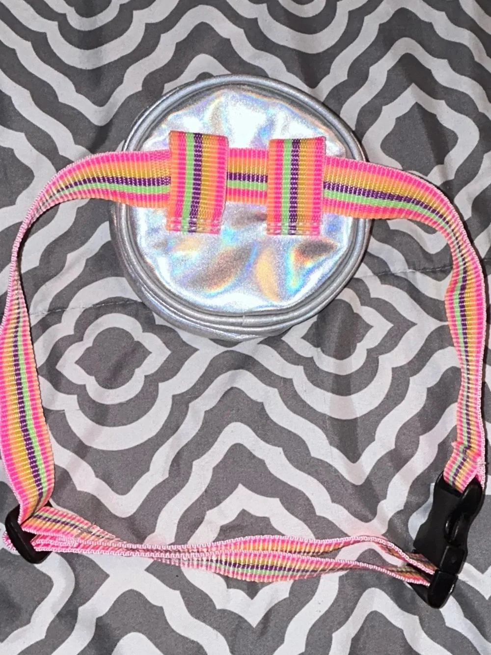Place Pink Multicolor Sequin Heart Eyes Emoji Kids Belt Bag